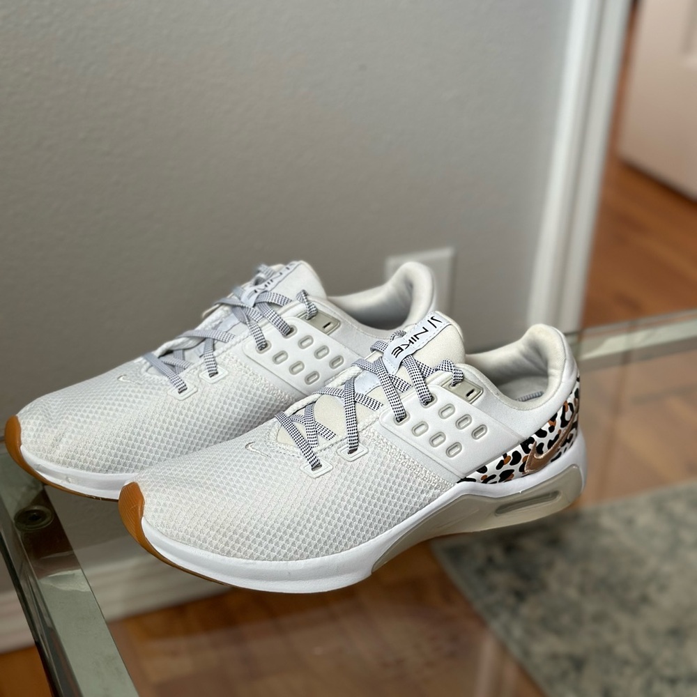 Nike White and Tan Athletic Shoes with Modern Silhouette